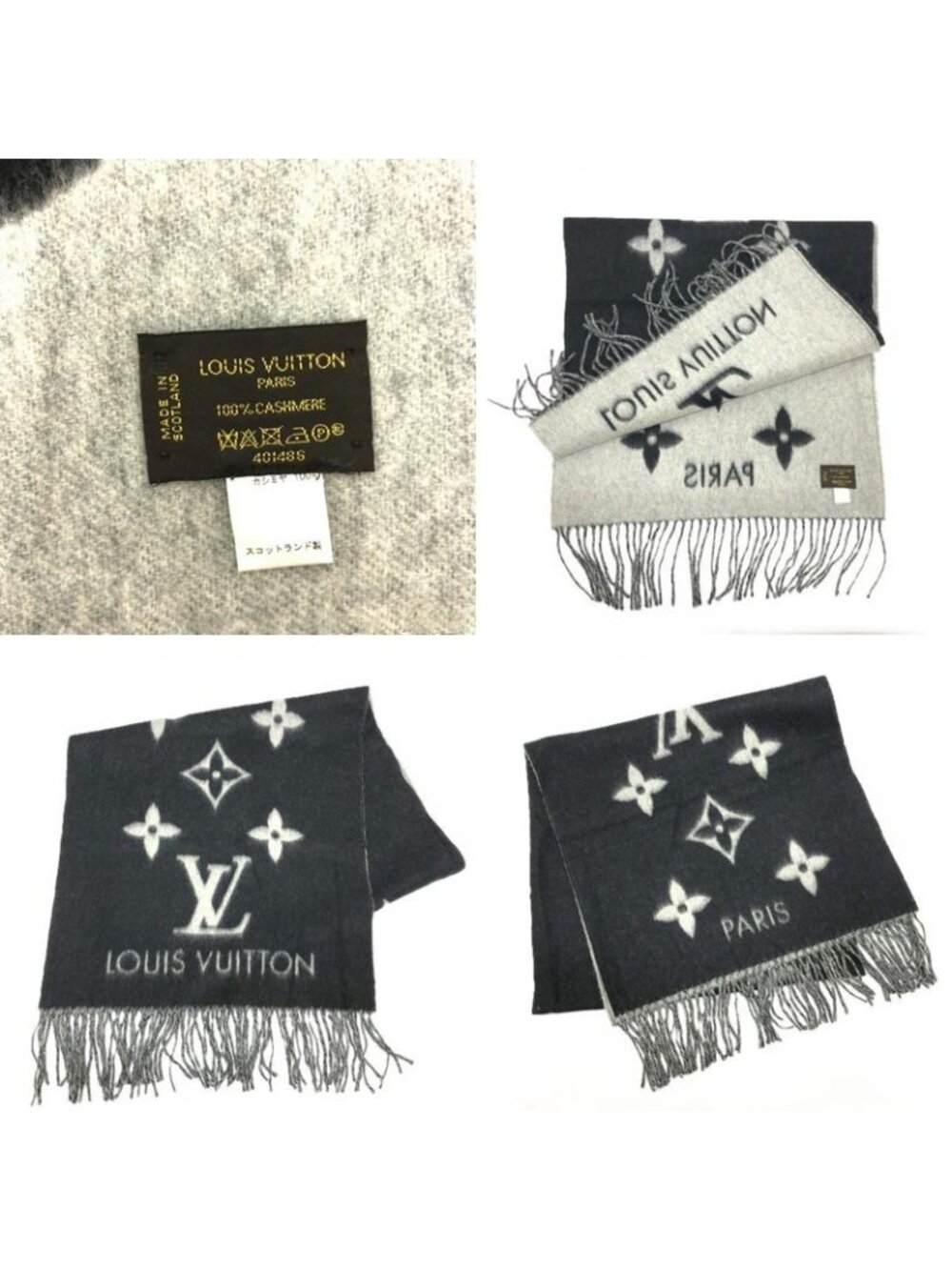 Louis Vuitton Scarf Monogram Reykjavik Cashmere Black - Picture 8 of 9